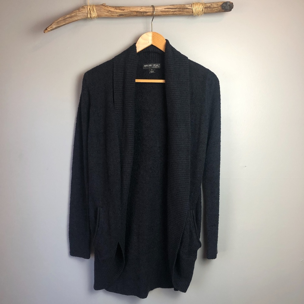 Barefoot Dreams Black CozyChic Lite Knit Cardigan